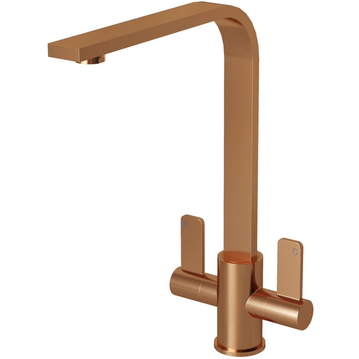 Ellsi Eben Twin Lever Kitchen Mixer Tap BRUSHED COPPER EBE-01-BC