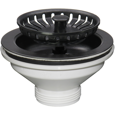 Ellsi Eco Kitchen Sink Waste Strainer PP Matt Black 90mm PP MATT BLACK PDT-000545_1