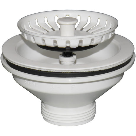 Ellsi Eco Kitchen Sink Waste Strainer PP Matt White 90mm PP MATT WHITE PDT-000547_1