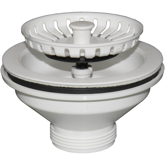 Ellsi Eco Kitchen Sink Waste Strainer PP Matt White 90mm PP MATT WHITE PDT-000547_1