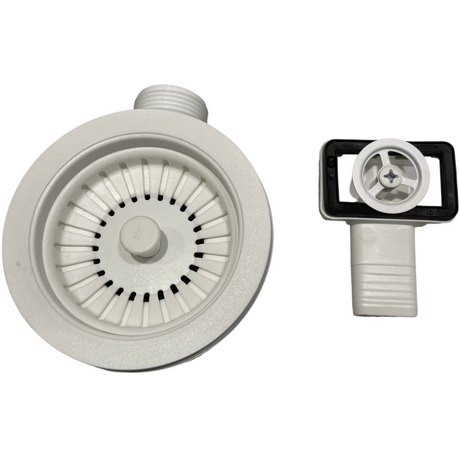 Ellsi Eco Kitchen Sink Waste Strainer & Overflow PP Matt White 90mm PP MATT WHITE PDT-000546_1