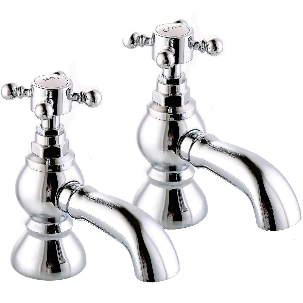 Ellsi Eden Bath Pillar Taps Chrome EDE-05-CH