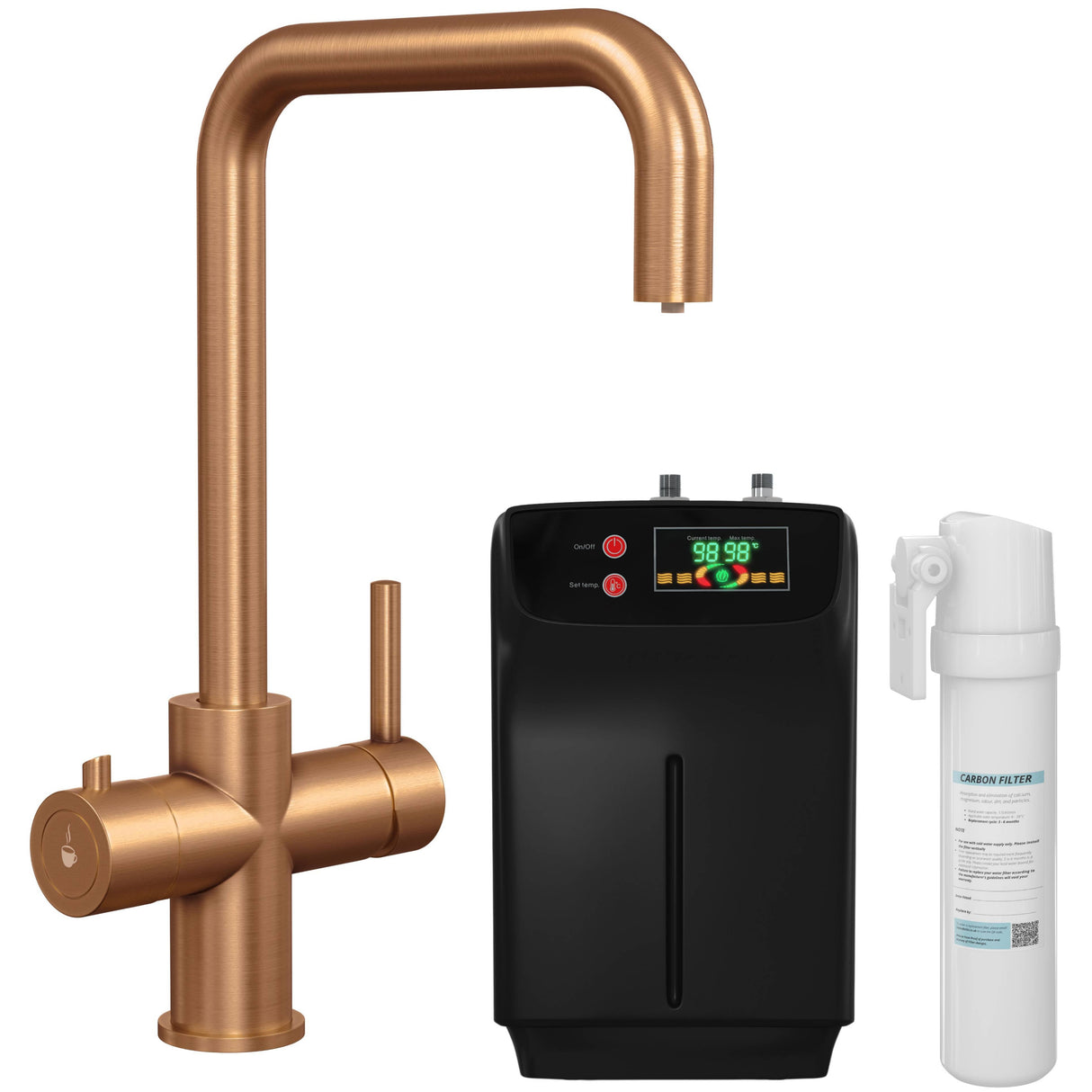 Ellsi Elise 3in1 Instant Boiling Water Tap With Boiler & Filter BRUSHED COPPER HWT-KIT-01-BC