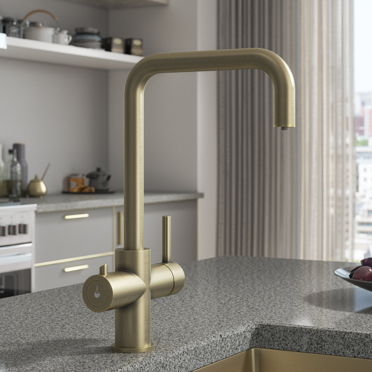 Ellsi Elise 3in1 Instant Boiling Water Tap With Boiler & Filter BRUSHED BRASS HWT-KIT-01-BB LS
