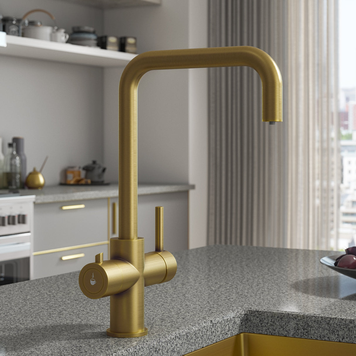 Ellsi Elise 3in1 Instant Boiling Water Tap With Boiler & Filter BRUSHED GOLD HWT-KIT-01-BG LS
