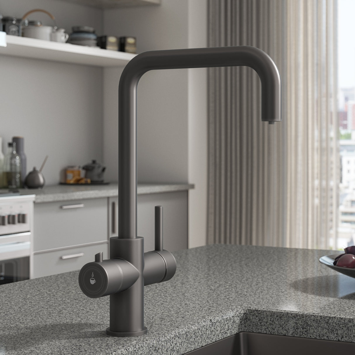 Ellsi Elise 3in1 Instant Boiling Water Tap With Boiler & Filter GUN METAL HWT-KIT-01-GM LS