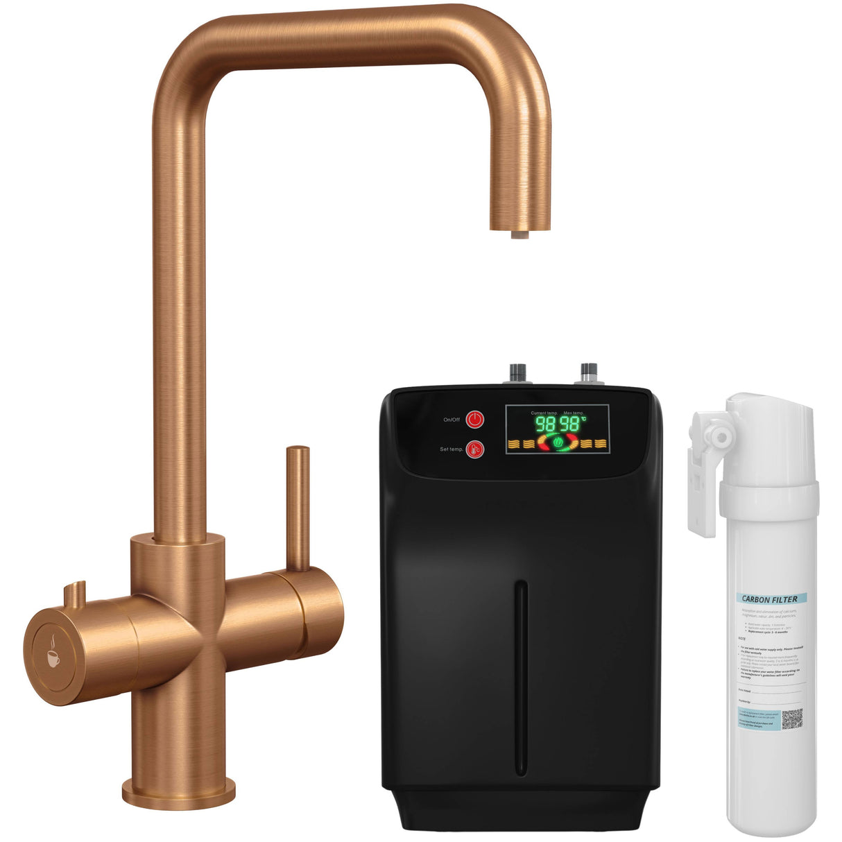 Ellsi Elise 4in1 Instant Boiling Water Tap With Boiler & Filter BRUSHED COPPER HWT-KIT-02-BC