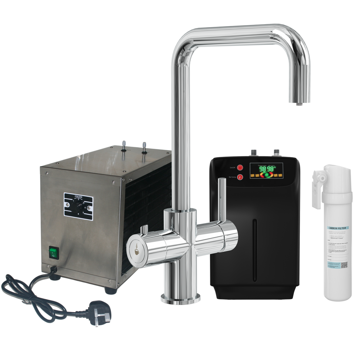 Ellsi Elise 4in1 Instant Boiling Water Tap With Boiler, Filter & Chiller CHROME HWT-KIT-17-CH