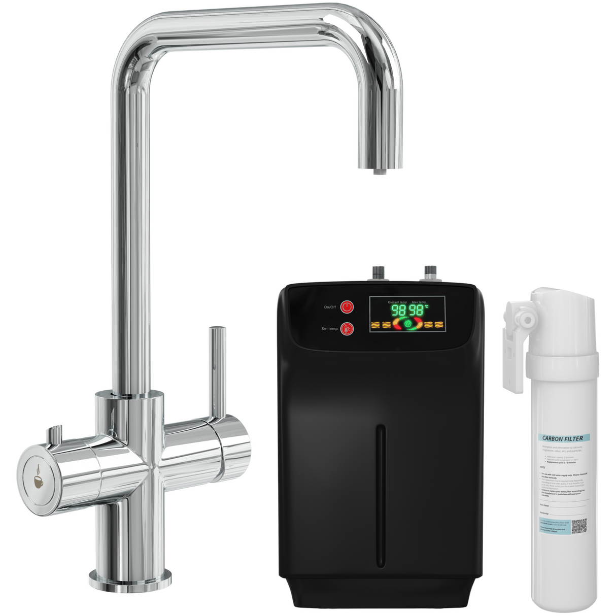 Ellsi Elise 4in1 Instant Boiling Water Tap With Boiler & Filter CHROME HWT-KIT-02-CH