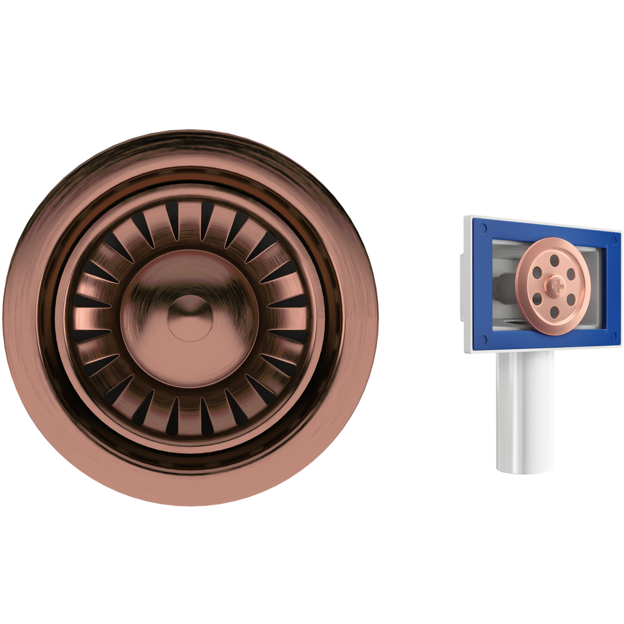 Ellsi Elite Kitchen Sink Waste Strainer & Overflow Brushed Copper 90mm BRUSHED COPPER PDT-000291