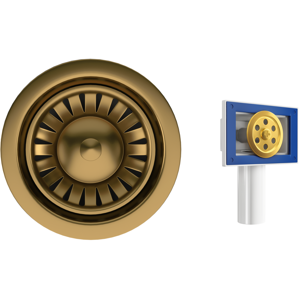 Ellsi Elite Kitchen Sink Waste Strainer & Overflow Brushed Gold 90mm BRUSHED GOLD PDT-000292