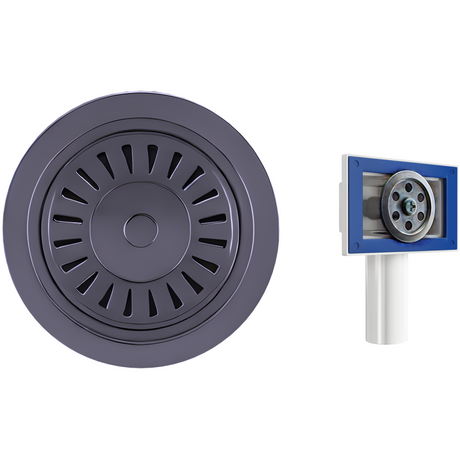 Ellsi Elite Kitchen Sink Waste Strainer & Overflow Gun Metal 90mm GUN METAL PDT-000296