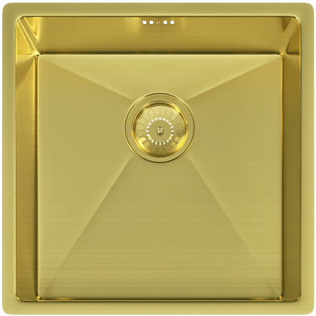 Ellsi Elite 1.0 Bowl Stainless Steel Undermount Kitchen Sink Brushed Brass 440mm x 440mm BRUSHED BRASS PDT-000666_1