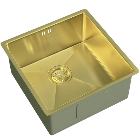 Ellsi Elite 1.0 Bowl Stainless Steel Undermount Kitchen Sink Brushed Brass 440mm x 440mm BRUSHED BRASS PDT-000666_2