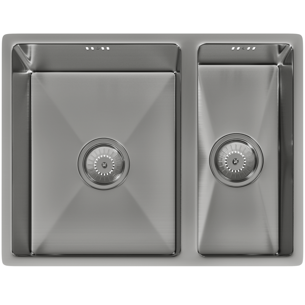 Ellsi Elite 1.5 Bowl Stainless Steel Undermount Kitchen Sink Brushed Steel 555mm x 440mm BRUSHED STEEL PDT-000442_1