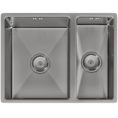 Ellsi Elite 1.5 Bowl Stainless Steel Undermount Kitchen Sink Brushed Steel 555mm x 440mm BRUSHED STEEL PDT-000442_1