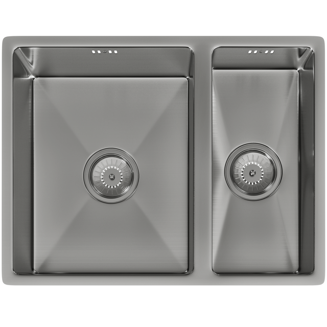 Ellsi Elite 1.5 Bowl Stainless Steel Undermount Kitchen Sink Brushed Steel 555mm x 440mm BRUSHED STEEL PDT-000442_1
