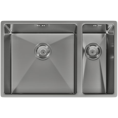 Ellsi Elite 1.5 Bowl Stainless Steel Undermount Kitchen Sink Brushed Steel 670mm x 440mm BRUSHED STEEL PDT-000079_1
