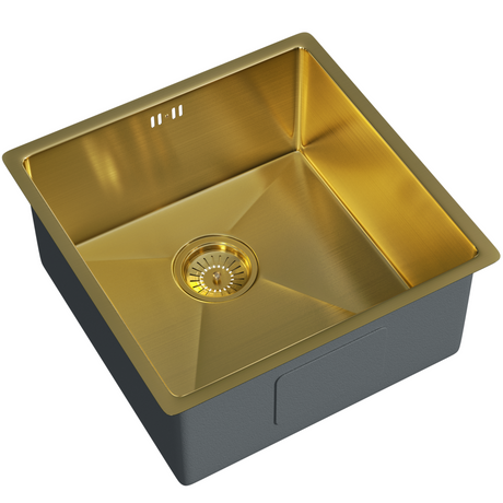 Ellsi Elite 1.0 Bowl Stainless Steel Undermount Kitchen Sink Brushed Gold 440mm x 440mm BRUSHED GOLD PDT-000026_2