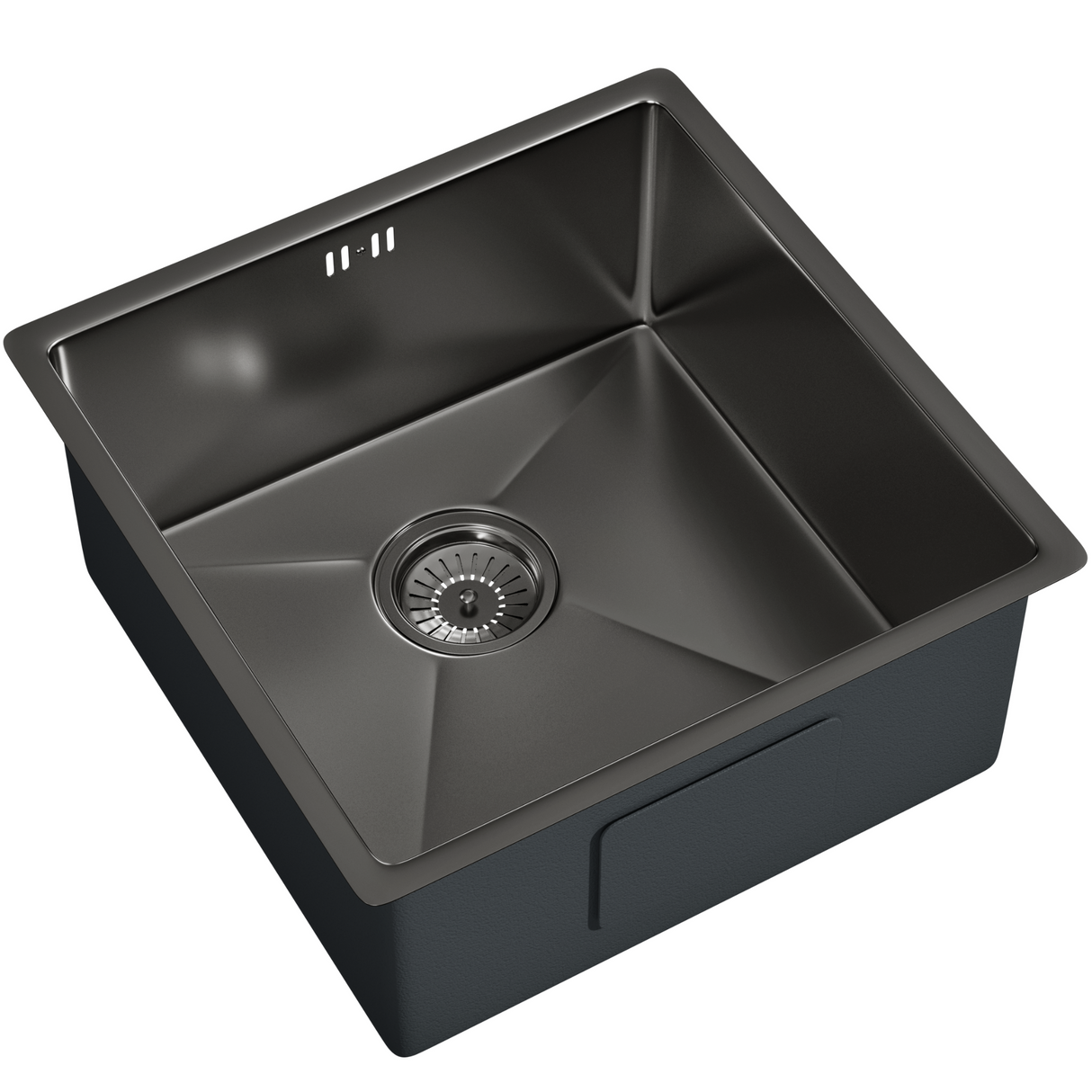 Ellsi Elite 1.0 Bowl Stainless Steel Undermount Kitchen Sink Gun Metal 440mm x 440mm GUN METAL PDT-000305_2