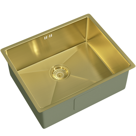 Ellsi Elite 1.0 Bowl Stainless Steel Undermount Kitchen Sink Brushed Brass 540mm x 440mm BRUSHED BRASS PDT-000665_2