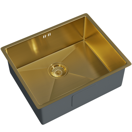 Ellsi Elite 1.0 Bowl Stainless Steel Undermount Kitchen Sink Brushed Gold 540mm x 440mm BRUSHED GOLD PDT-000438_2