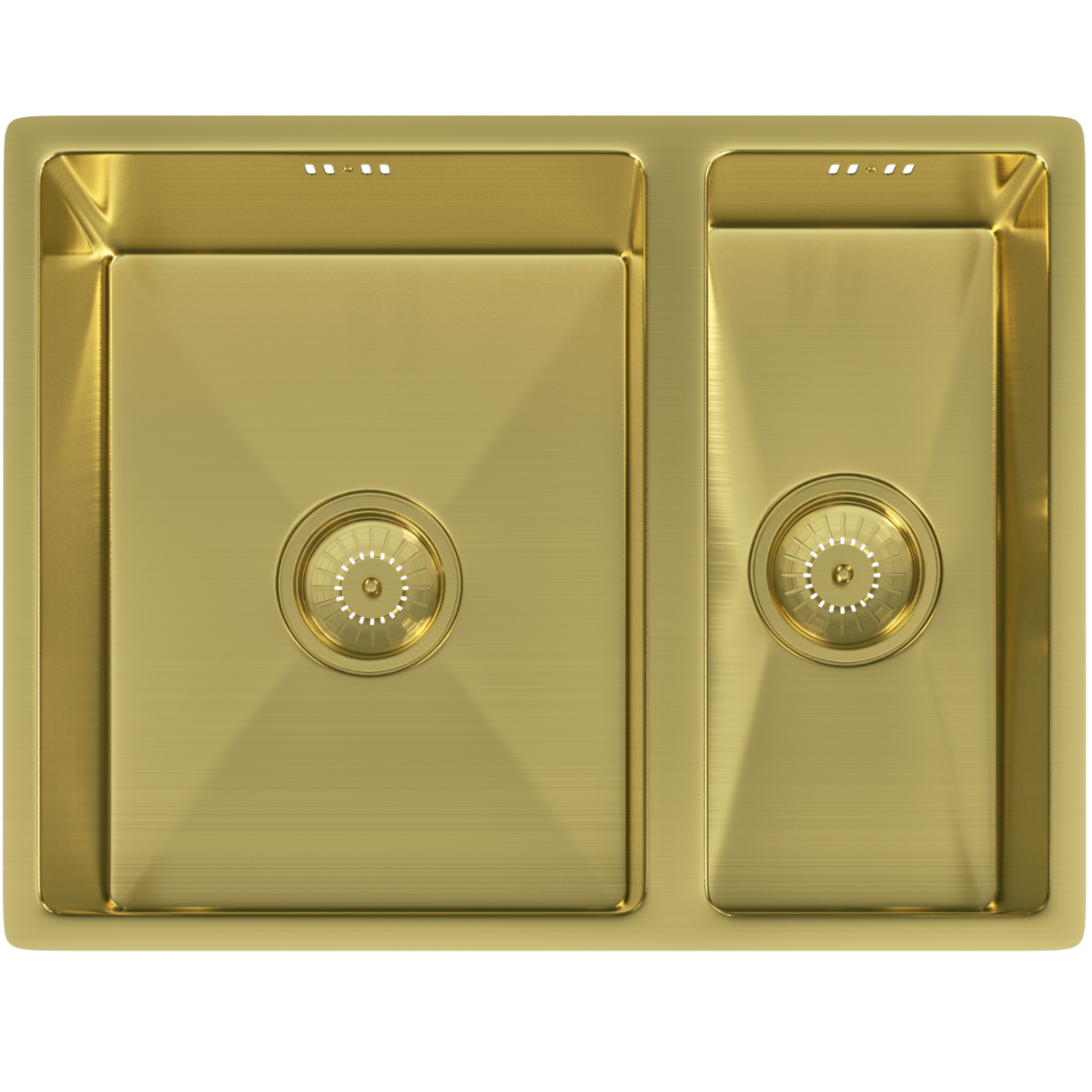 Ellsi Elite 1.5 Bowl Stainless Steel Undermount Kitchen Sink Brushed Brass 555mm x 440mm BRUSHED BRASS PDT-000663_1