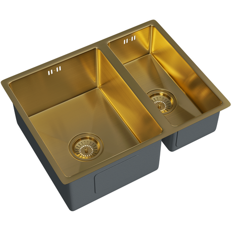Ellsi Elite 1.5 Bowl Stainless Steel Undermount Kitchen Sink Brushed Gold 555mm x 440mm BRUSHED GOLD PDT-000443_2