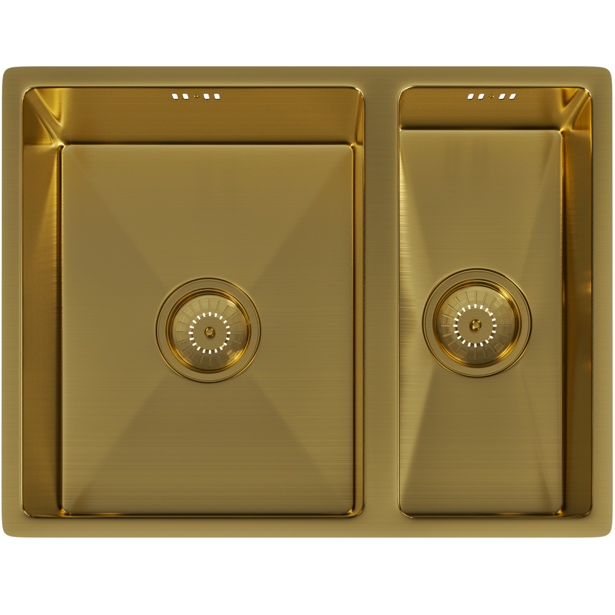 Ellsi Elite 1.5 Bowl Stainless Steel Undermount Kitchen Sink Brushed Gold 555mm x 440mm BRUSHED GOLD PDT-000443_1