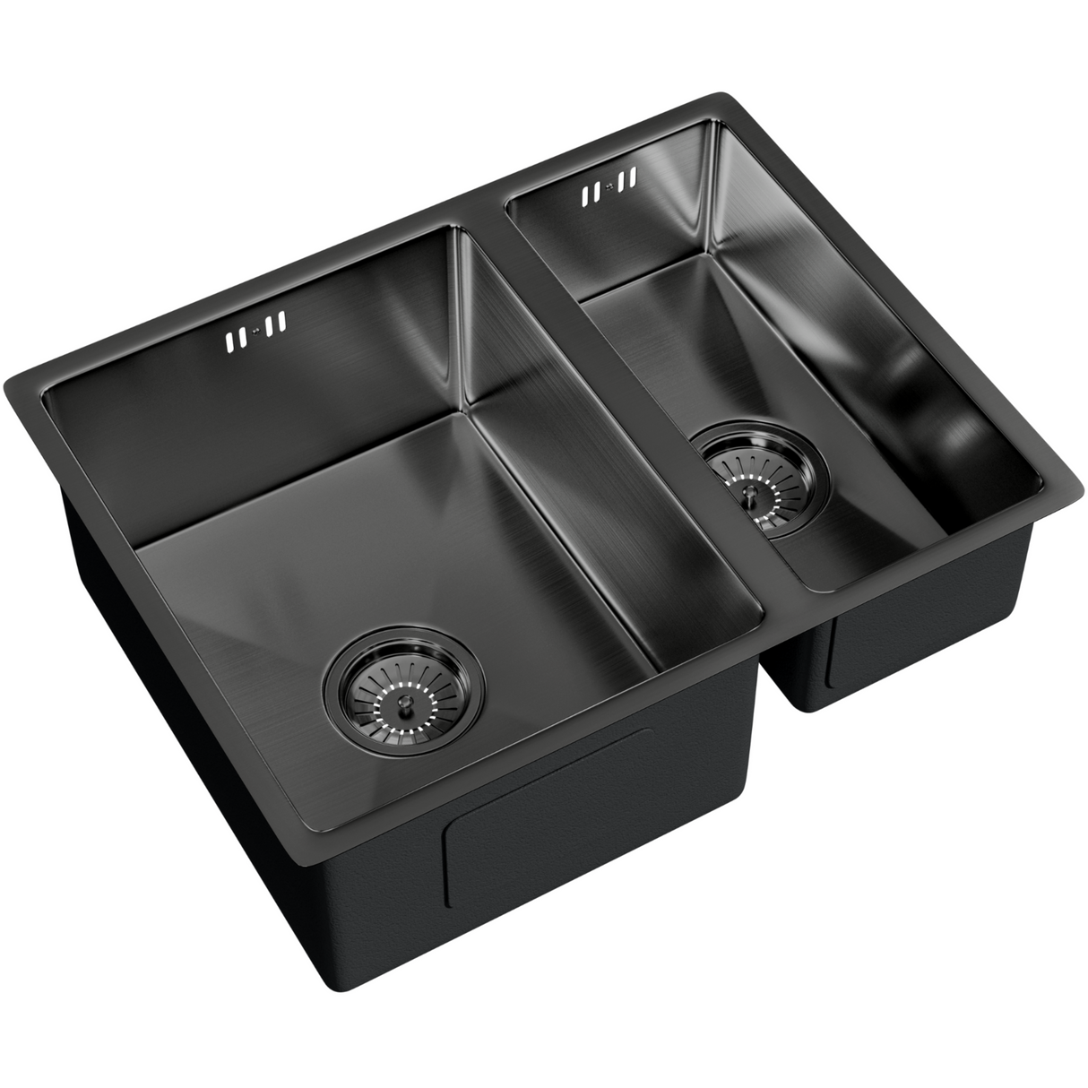 Ellsi Elite 1.5 Bowl Stainless Steel Undermount Kitchen Sink Gun Metal 555mm x 440mm GUN METAL PDT-000664_2