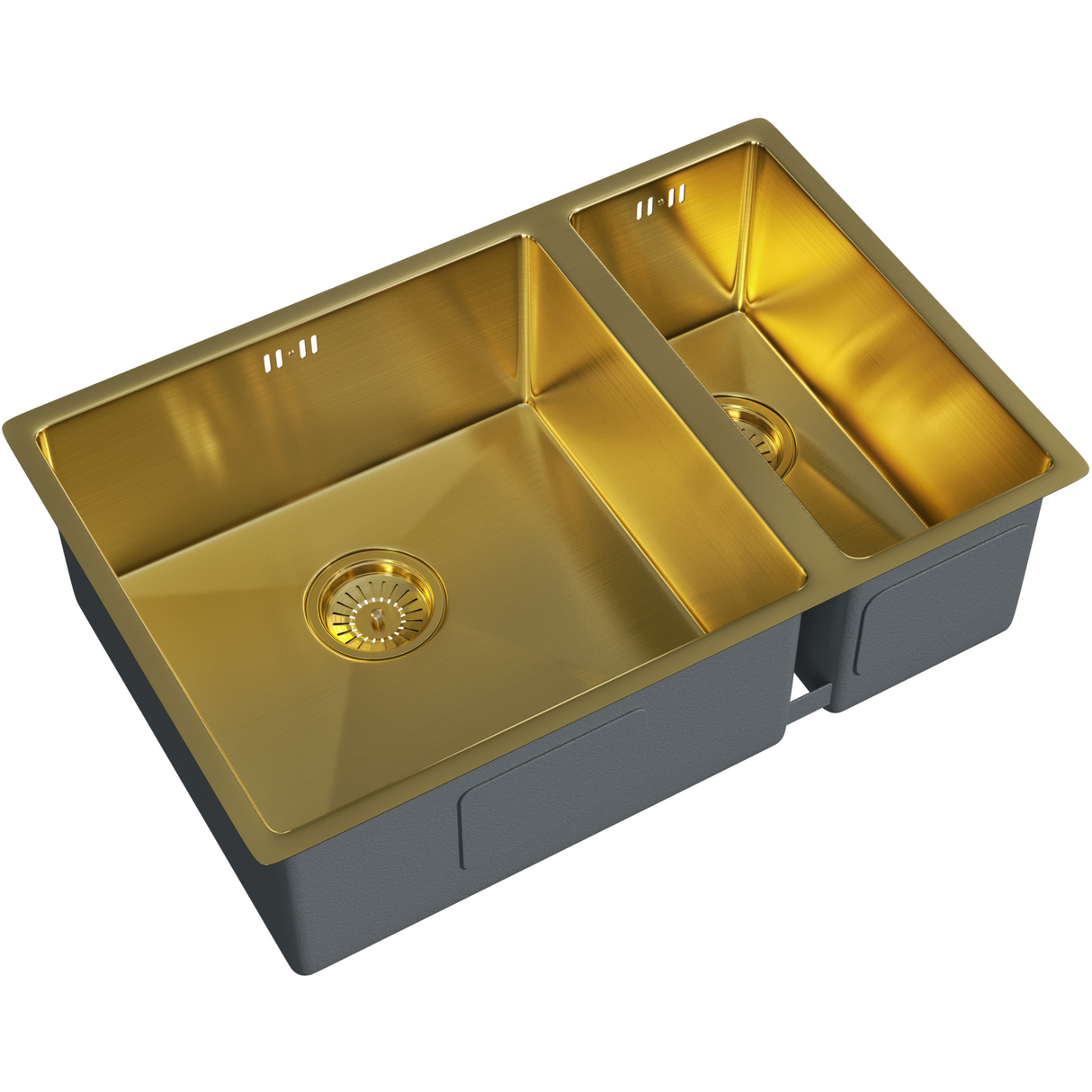Ellsi Elite 1.5 Bowl Stainless Steel Undermount Kitchen Sink Brushed Gold 670mm x 440mm BRUSHED GOLD PDT-000008_2
