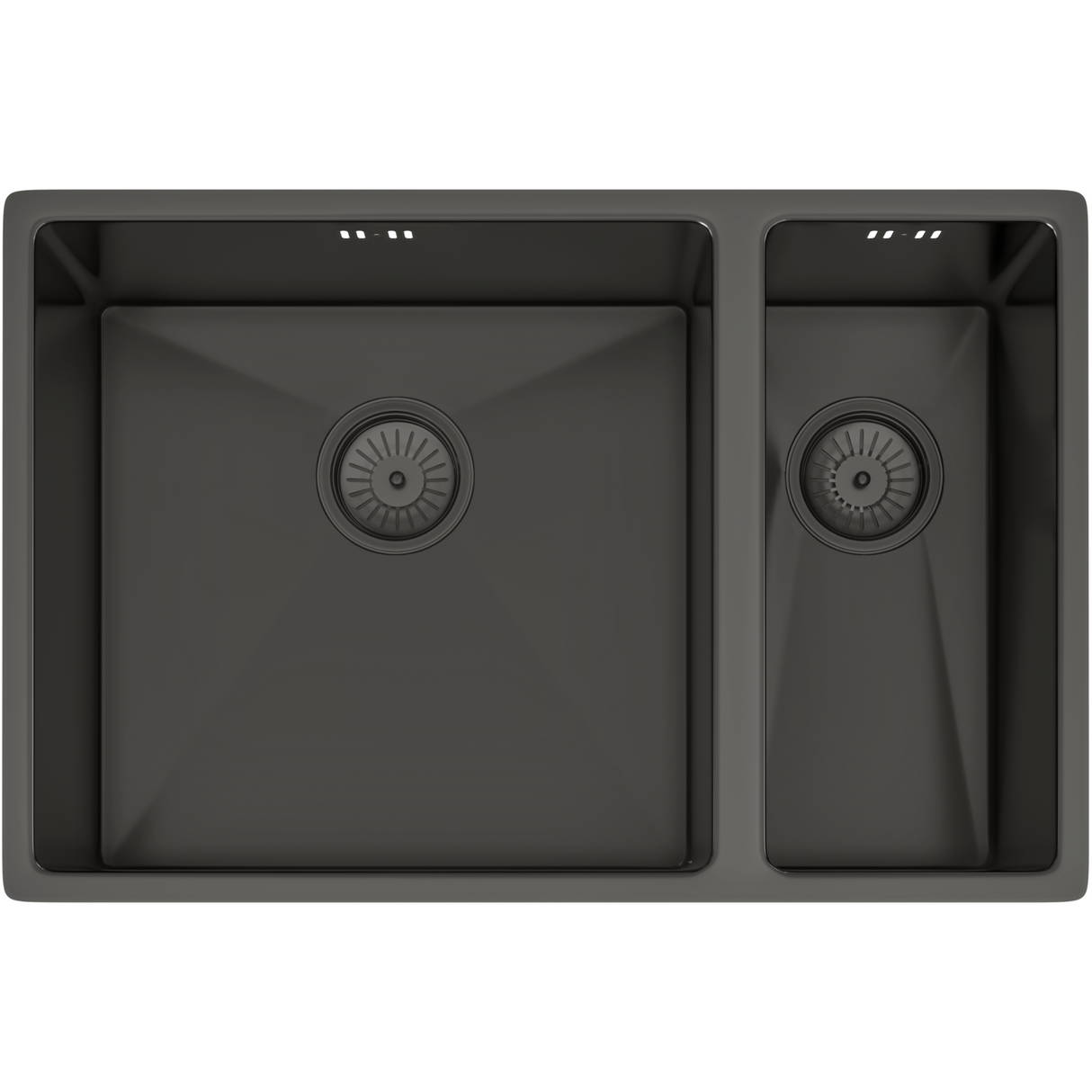 Ellsi Elite 1.5 Bowl Stainless Steel Undermount Kitchen Sink Gun Metal 670mm x 440mm GUN METAL PDT-000382_1