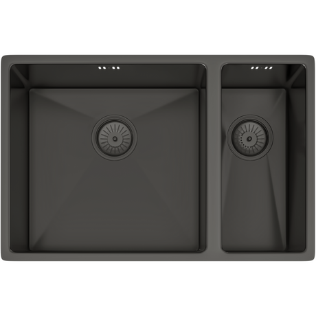 Ellsi Elite 1.5 Bowl Stainless Steel Undermount Kitchen Sink Gun Metal 670mm x 440mm GUN METAL PDT-000382_1