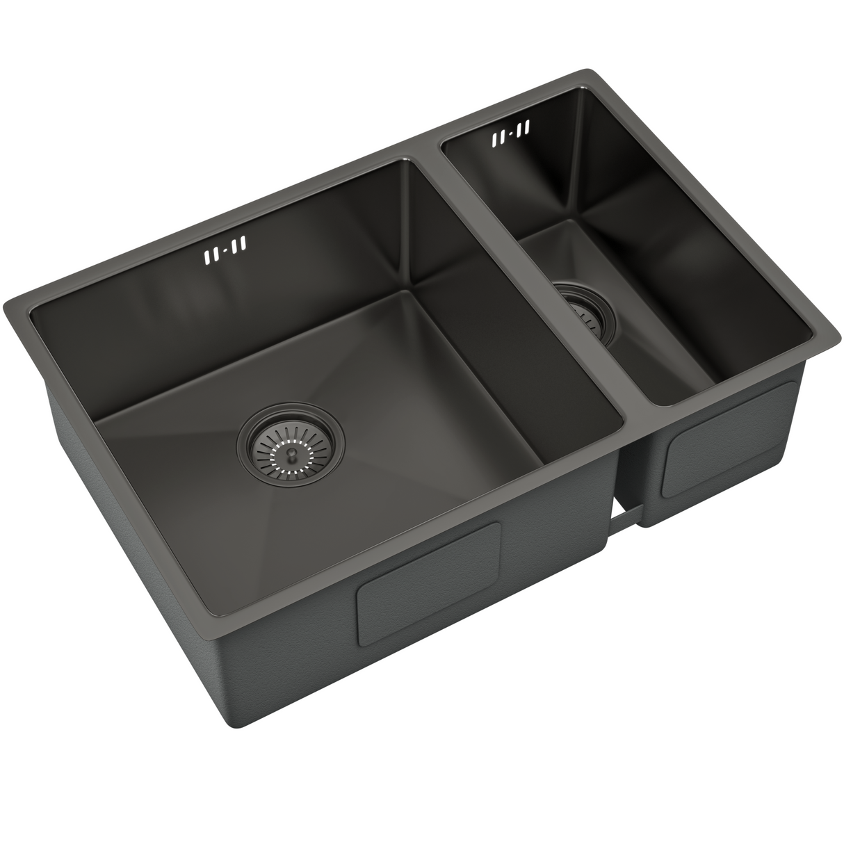 Ellsi Elite 1.5 Bowl Stainless Steel Undermount Kitchen Sink Gun Metal 670mm x 440mm GUN METAL PDT-000382_2