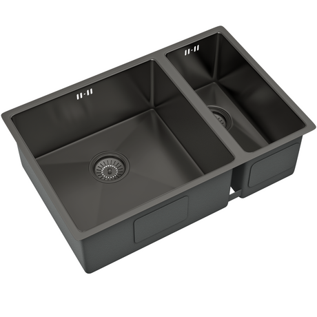Ellsi Elite 1.5 Bowl Stainless Steel Undermount Kitchen Sink Gun Metal 670mm x 440mm GUN METAL PDT-000382_2