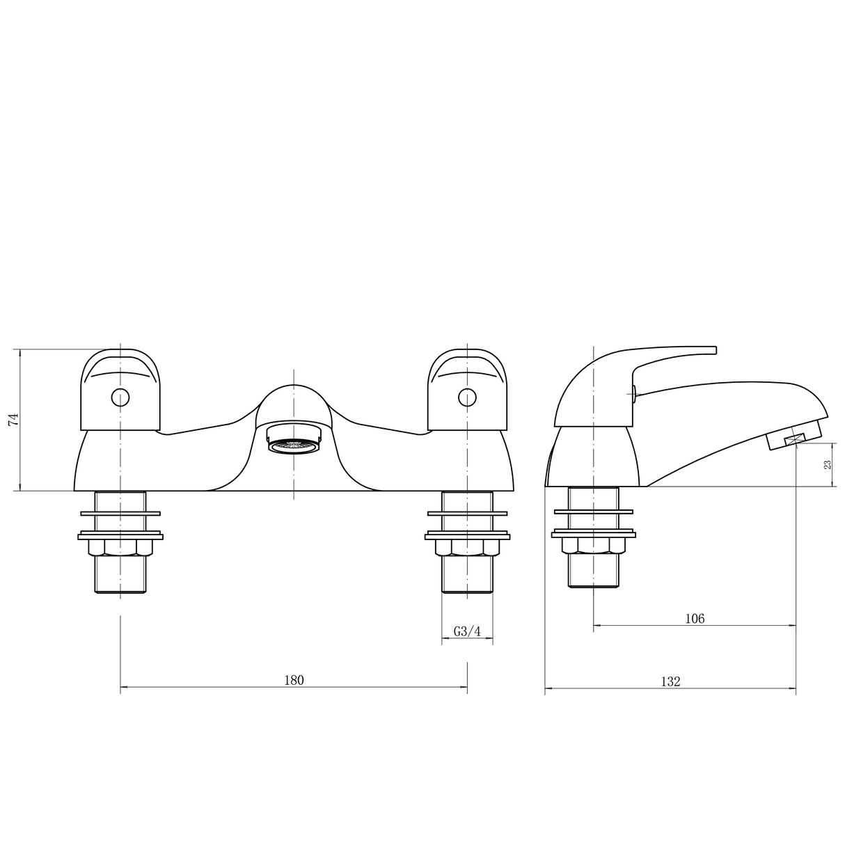 Ellsi Eric Bath Filler Tap Chrome ERI-03-CH LD