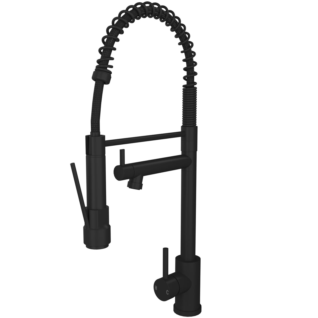 Ellsi Grande Spring Style Pull-Out Single Lever Kitchen Mixer Tap MATT BLACK GRA-01-MB