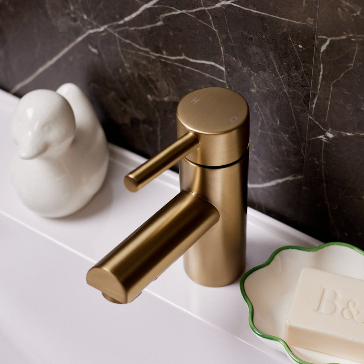 Ellsi Juke Mono Basin Mixer Tap BRUSHED BRASS JUK-01-BB LS3