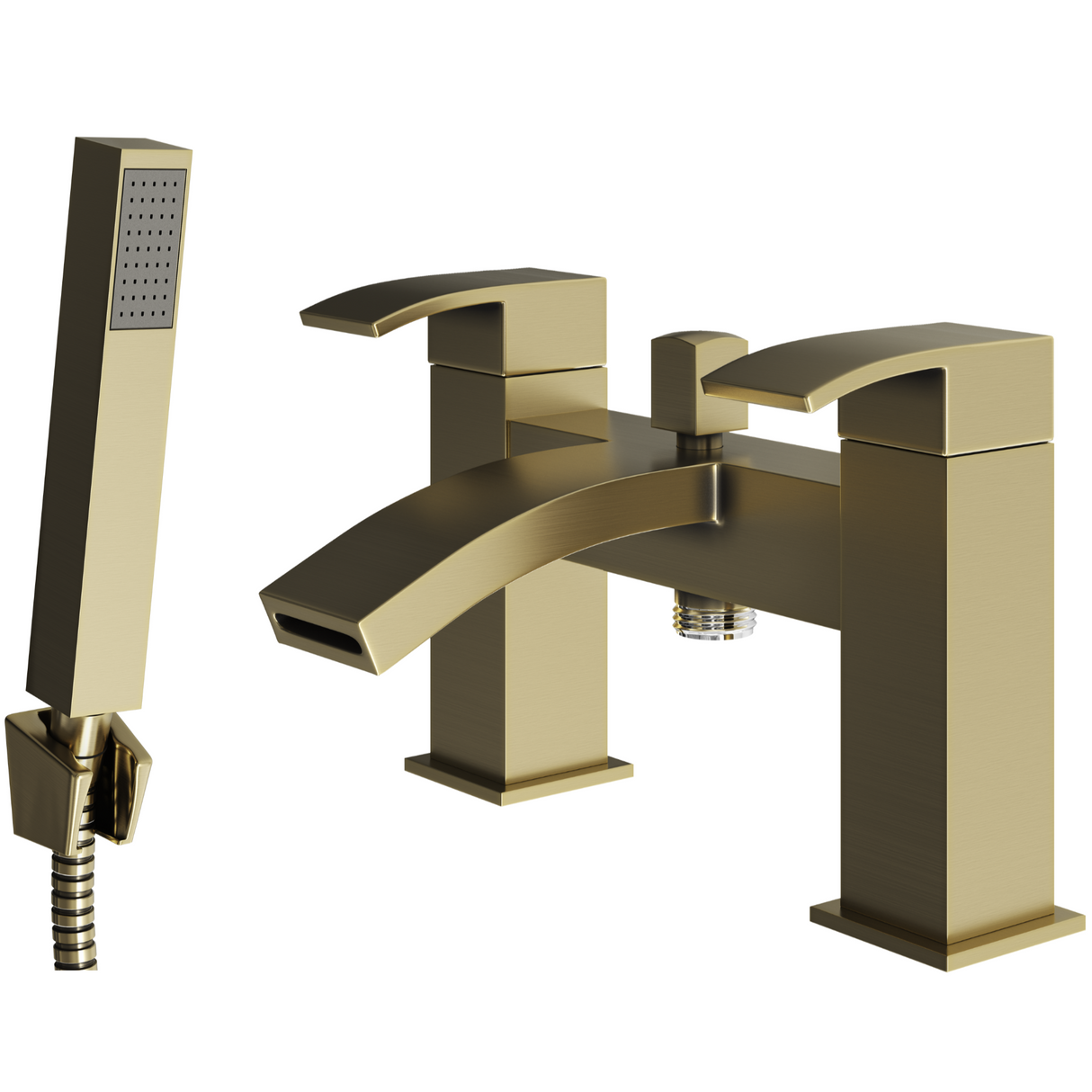 Ellsi Kinlin Waterfall Bath Shower Mixer Tap & Shower Kit BRUSHED BRASS KIN-02-BB