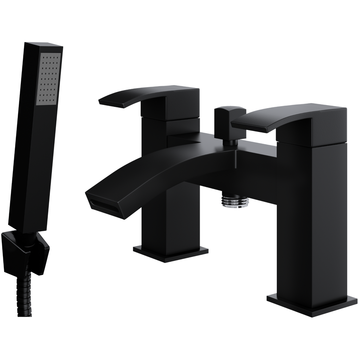 Ellsi Kinlin Waterfall Bath Shower Mixer Tap & Shower Kit MATT BLACK KIN-02-MB