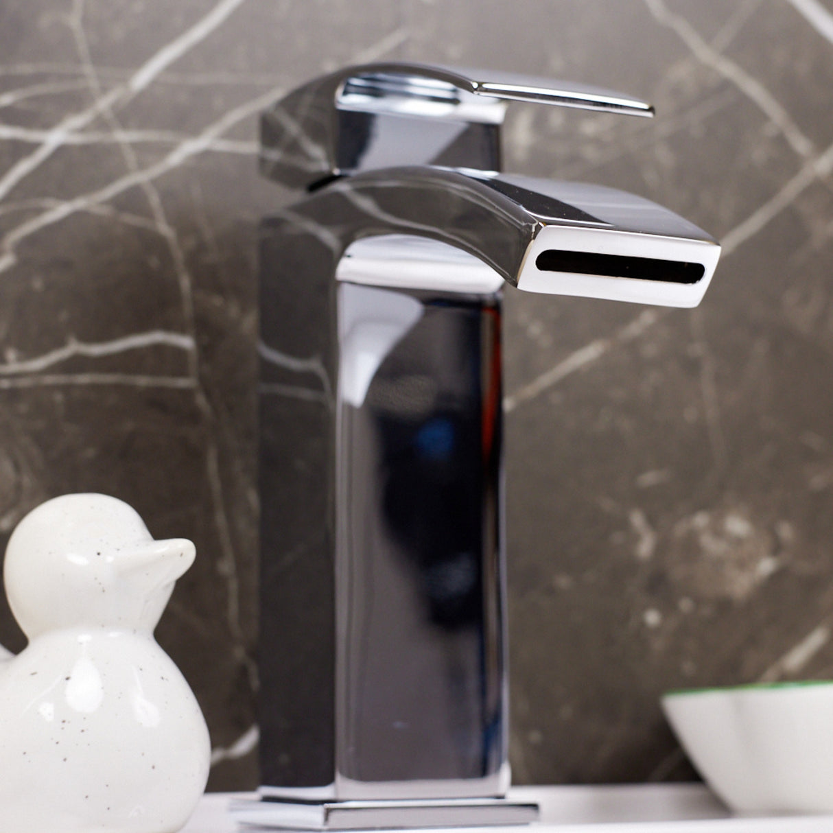 Ellsi Kinlin Mono Waterfall Basin Mixer Tap CHROME KIN-01-CH LS4