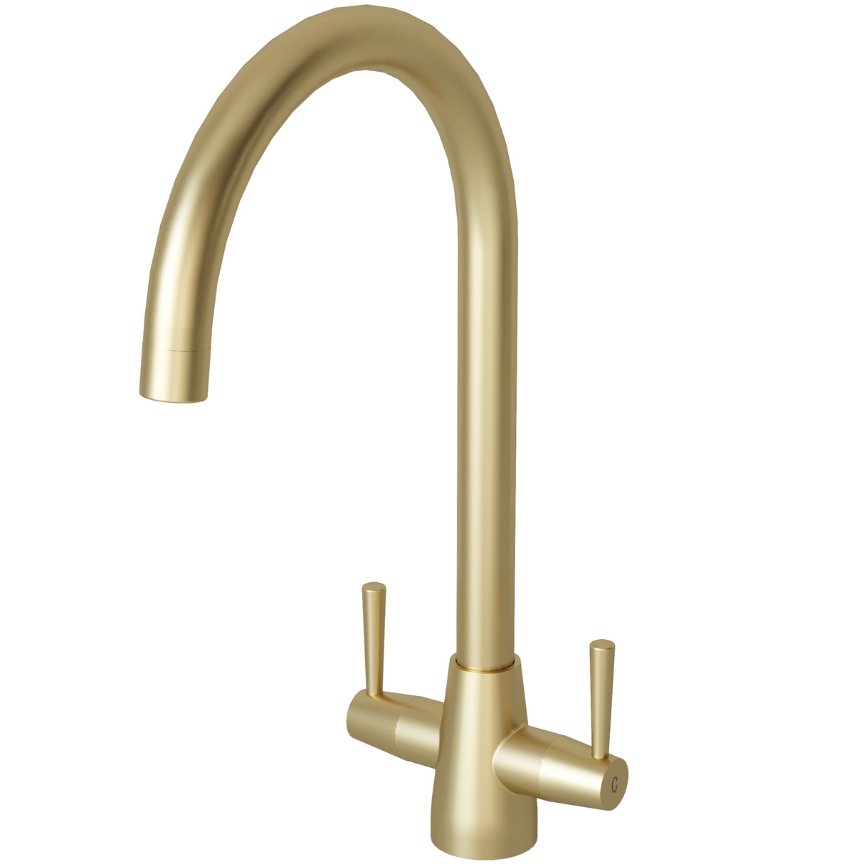 Ellsi Lusso Twin Lever Kitchen Mixer Tap BRUSHED BRASS LUS-01-BB