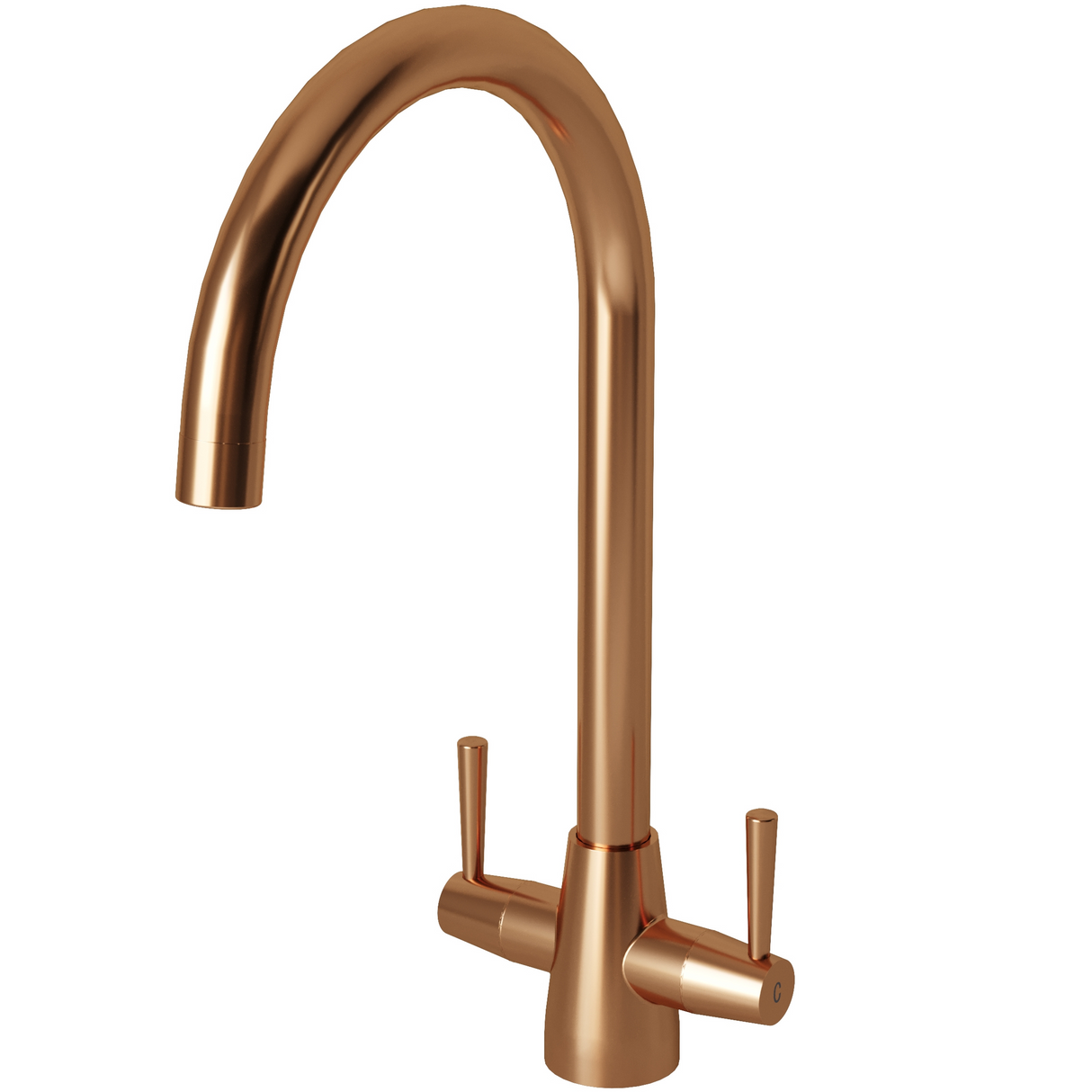 Ellsi Lusso Twin Lever Kitchen Mixer Tap BRUSHED COPPER LUS-01-BC