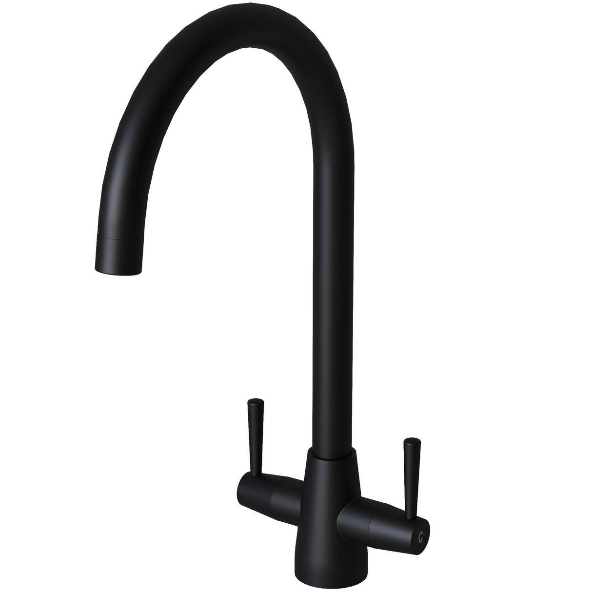 Ellsi Lusso Twin Lever Kitchen Mixer Tap MATT BLACK LUS-01-MB