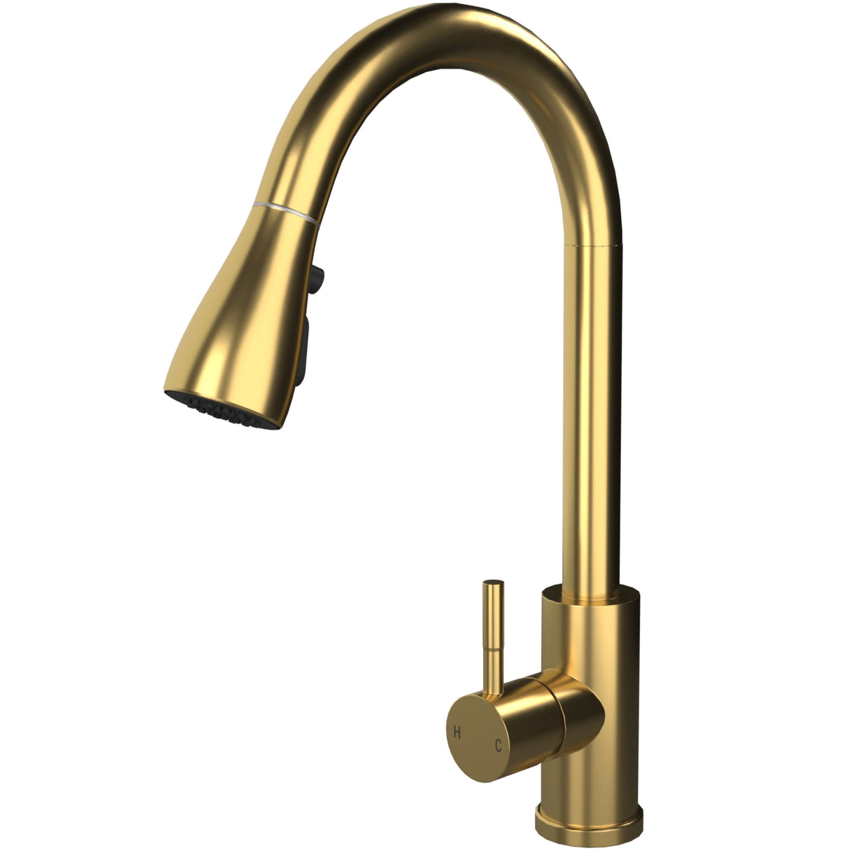 Ellsi Luxr Pull-Out Single Lever Kitchen Mixer Tap BRUSHED BRASS LUX-01-BB_1