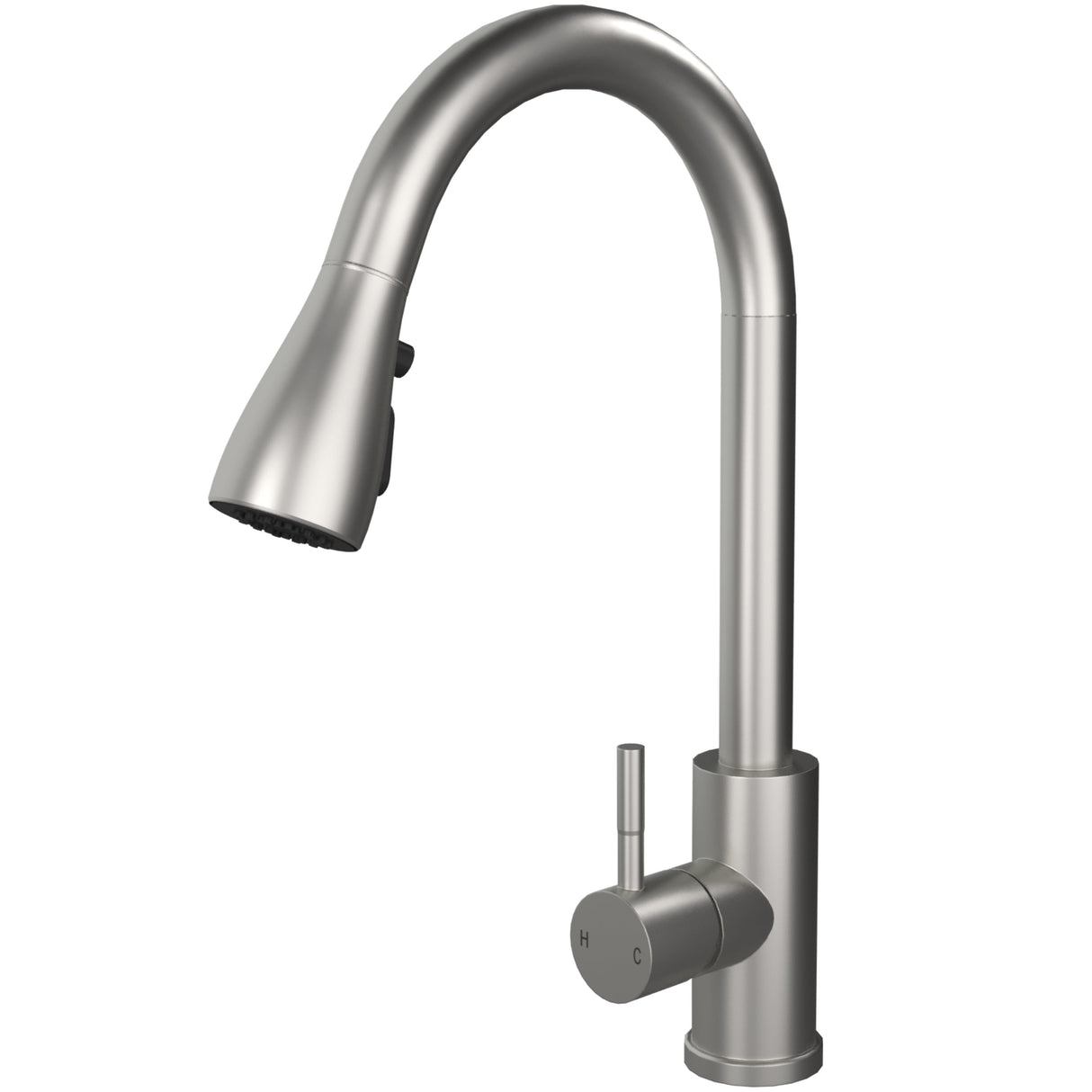 Ellsi Luxr Pull-Out Single Lever Kitchen Mixer Tap BRUSHED STEEL LUX-01-BS_1
