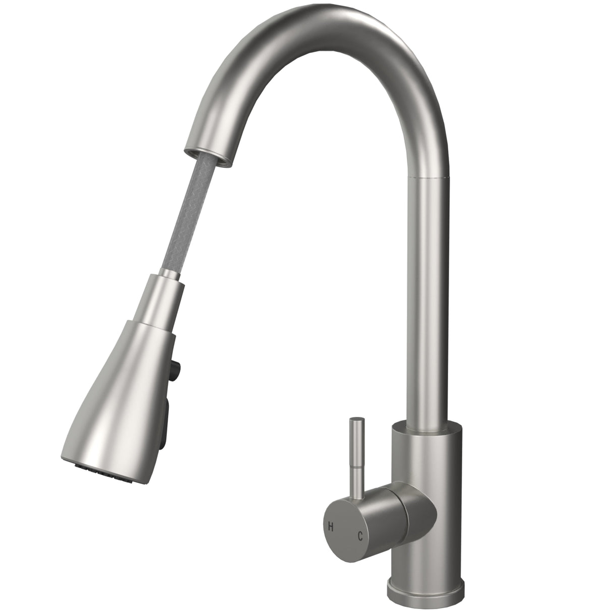 Ellsi Luxr Pull-Out Single Lever Kitchen Mixer Tap BRUSHED STEEL LUX-01-BS_2
