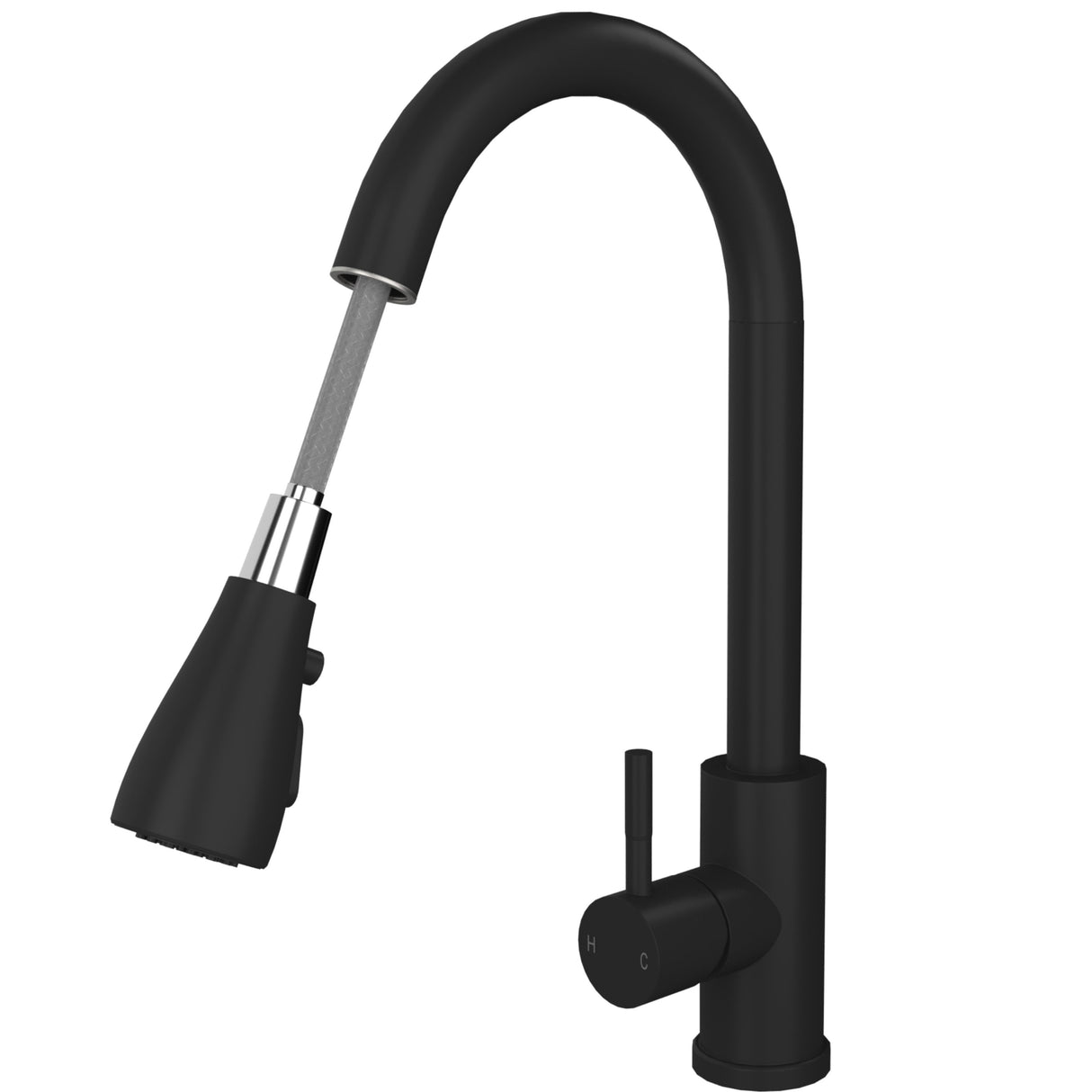 Ellsi Luxr Pull-Out Single Lever Kitchen Mixer Tap MATT BLACK LUX-01-MB_2
