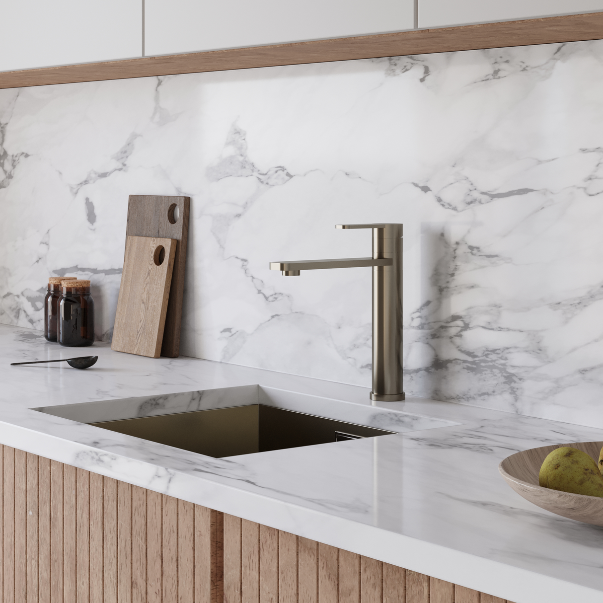 Ellsi Luxus Single Lever Kitchen Mixer Tap BRUSHED STEEL LXS-01-BS LS