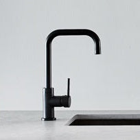 Meir Square Neck Single Lever Kitchen Mixer Tap Matt Black MK02 LS1